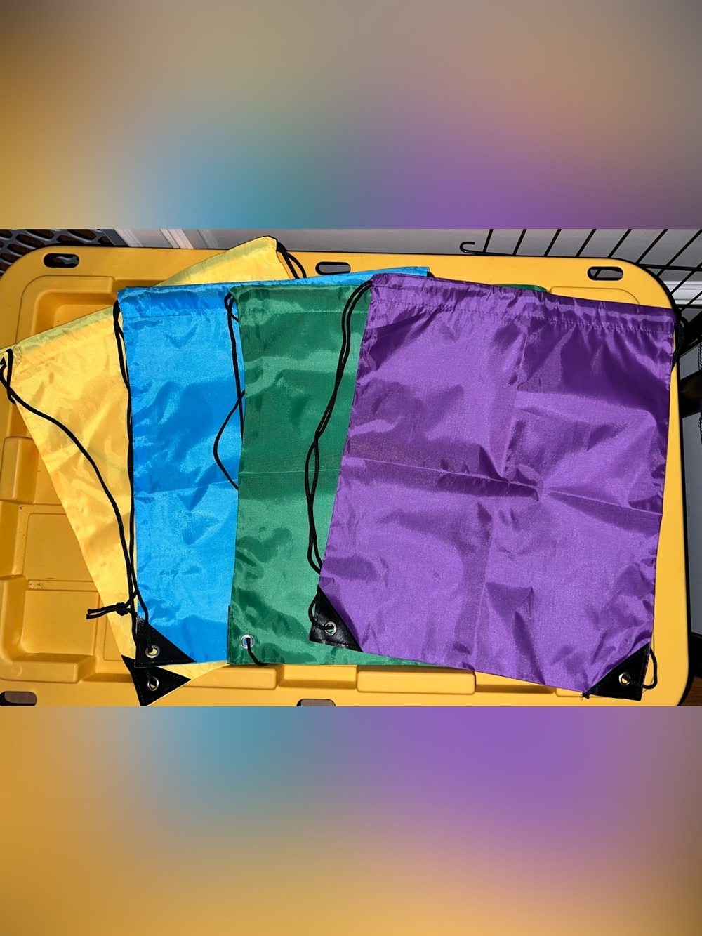 Multi Color Drawstring Sports Backpacks-Set of 4 - NWOT